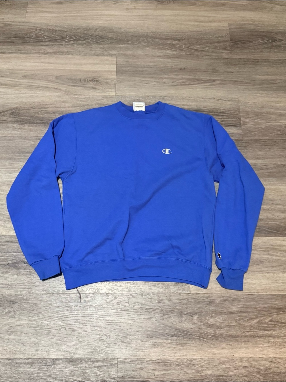 Champion Men’s Blue Crewneck Sweatshirt with Small Logo
